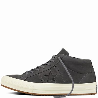 Converse One Star Mid Counter Climate Mid Tops Womens - Dark Grey/White Shoes (534NAIFY)